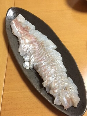 sashimi of sea bass