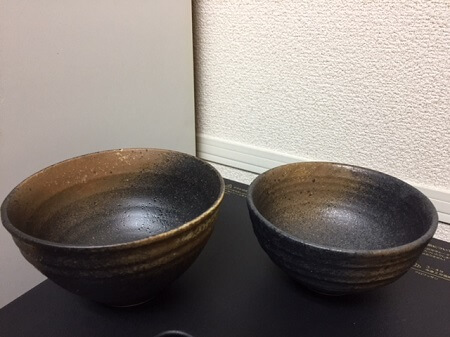 japanese bizen pottery, rice bowls