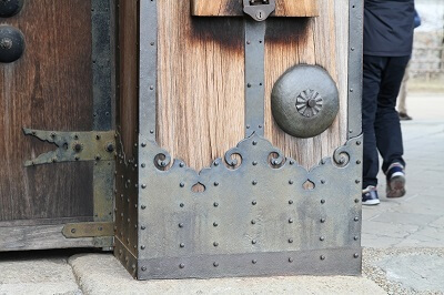 details of 1st gate of Himeji Castle and Ninja Hardware