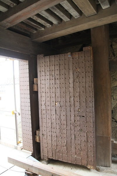 details of an entrance gate to the main building of Himeji Castle and Ninja Hardware