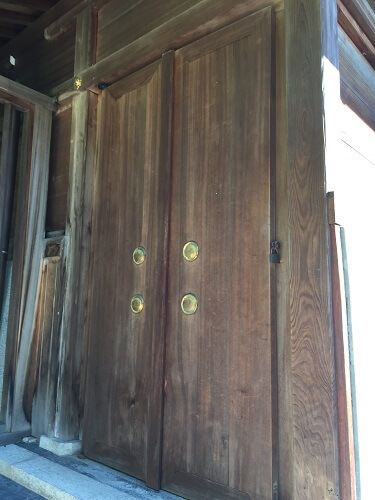 Japanese style decorative tacks and nails on doors