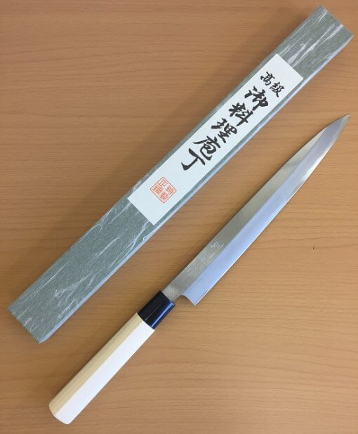 Japanese kitchen knife for Sashimi made in Sakai, Yanagiba