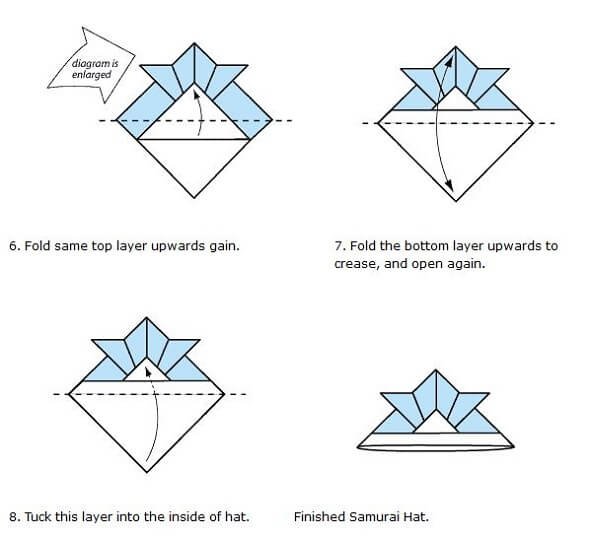 paper craft manual: how to make samurai helmet by a piece of paper 2