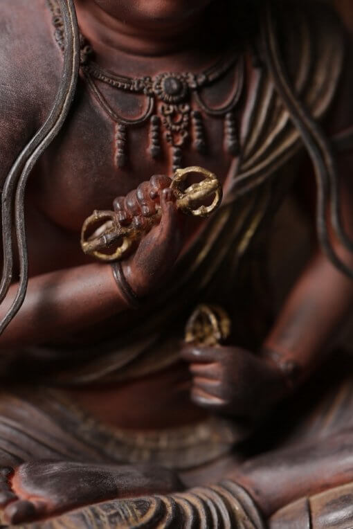 Buddha Statue for sale, Aizen Myooh Ragaraja, details of accessories grabbed in both hands