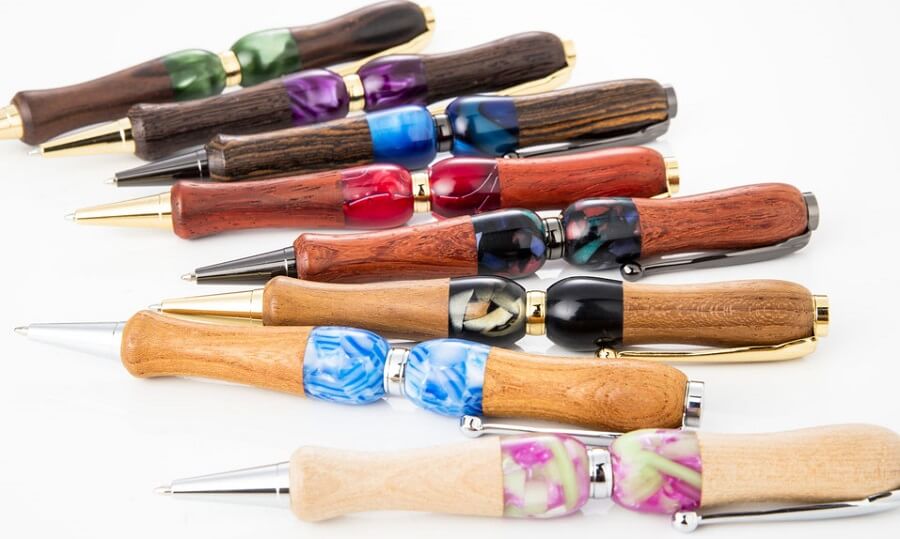 Products of Handmade Ballpoint Pen made in Japan, Acrylic & Wood Series