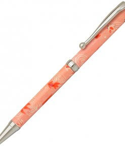 Handmade Ballpoint Pen made in Japan, Mino Washi Japanese paper series, premier quality, Kingyo pattern pink