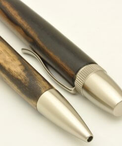 Handmade Ballpoint Pen made in Japan, Precious Wood Series Pen made of black persimmon-wood, details
