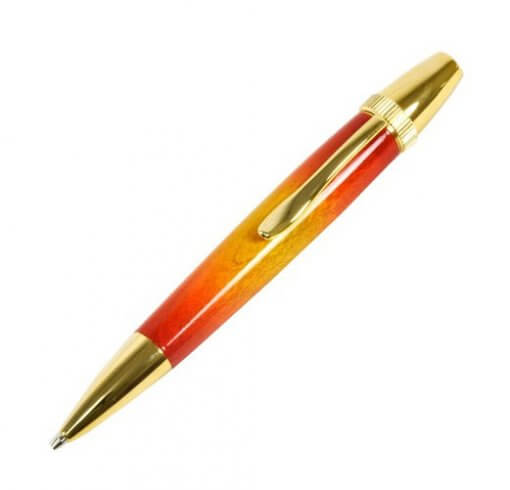 Handmade Ballpoint Pen made in Japan, Sunburst Painted Wood Pen Series, Maple