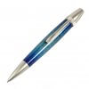 Handmade Ballpoint Pen made in Japan, Sunburst Painted Wood Pen Series, Type-P Candy colors, Curly Maple - Blue
