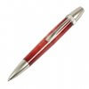 Handmade Ballpoint Pen made in Japan, Sunburst Painted Wood Pen Series, Type-P Candy colors, Curly Maple - Red