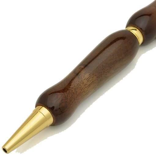Handmade Ballpoint Pen made in Japan, Sunburst Painted Wood Pen Series, Walnut, details of pen body