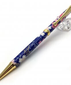 Handmade Ballpoint Pen made in Japan, Mino Washi Japanese paper series, Ryusui Navy