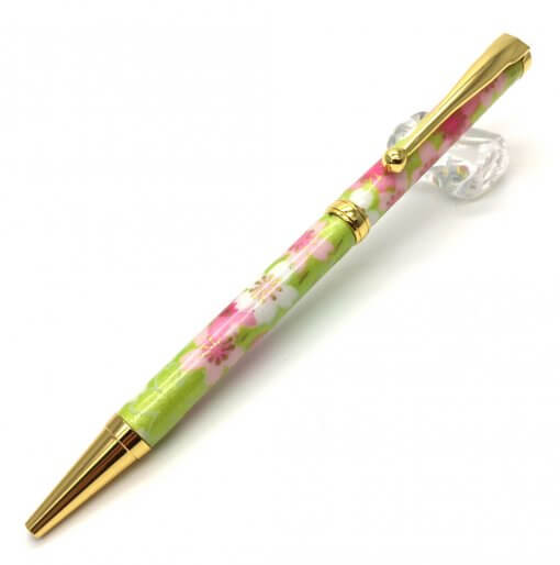 Handmade Ballpoint Pen made in Japan, Mino Washi Japanese paper series, Ryusui Yellow