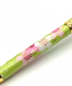 Handmade Ballpoint Pen made in Japan, Mino Washi Japanese paper series, Ryusui Yellow, details of pen body