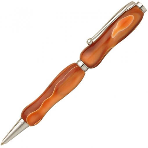 Handmade Ballpoint Pen made in Japan, Acrylic Jewel Series, bloody orange