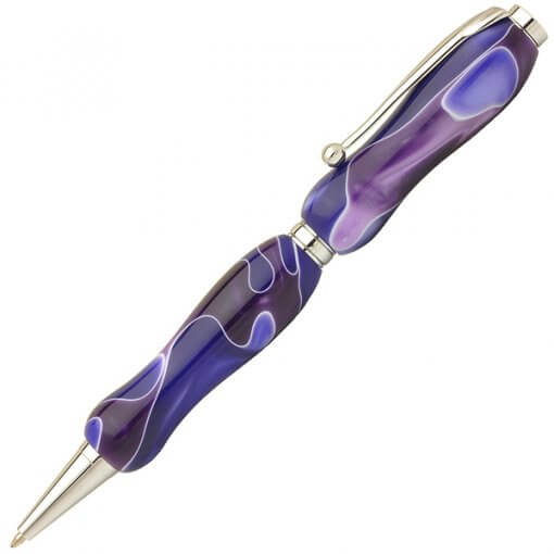 Handmade Ballpoint Pen made in Japan, Acrylic Jewel Series, Currant Purple