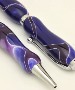 Handmade Ballpoint Pen made in Japan, Acrylic Jewel Series, Currant Purple, details