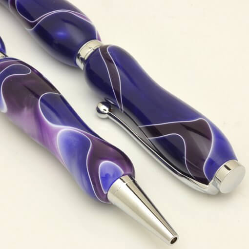 Handmade Ballpoint Pen made in Japan, Acrylic Jewel Series, Currant Purple, details