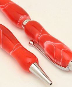 Handmade Ballpoint Pen made in Japan, Acrylic Jewel Series, Cherry Red, details