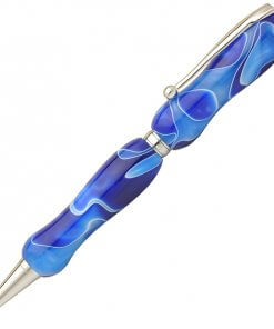 Handmade Ballpoint Pen made in Japan, Acrylic Jewel Series, Sea Blue
