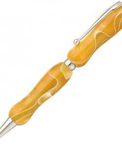Handmade Ballpoint Pen made in Japan, Acrylic Jewel Series, Shine Gold