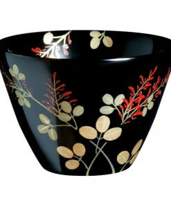 japanese lacquerware for sale, urushi sake cup series, japanese bush clover Hagi drawn black cup