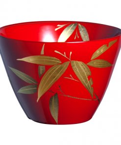 japanese lacquerware for sale, urushi sake cup series, bamboo drawing red cup