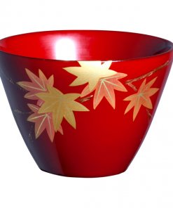 japanese lacquerware for sale, urushi sake cup series, japanese maple leaves drawn red cup