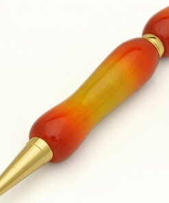 Handmade Ballpoint Pen made in Japan, Sunburst Painted Wood Pen Series, Maple, details of pen body