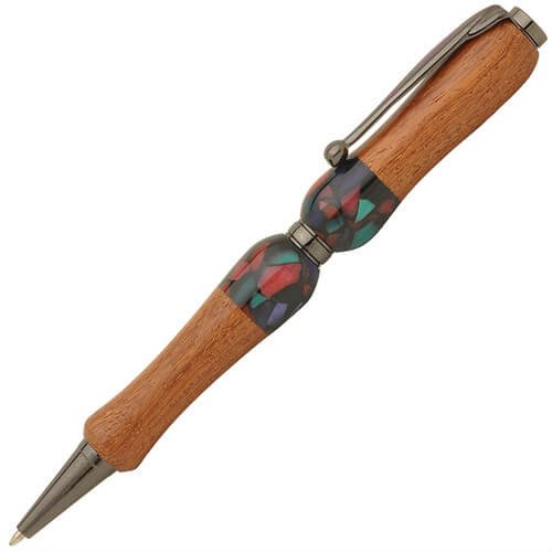Handmade Ballpoint Pen made in Japan, Acrylic & Wood Series, Black Chinese Quince