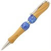Handmade Ballpoint Pen made in Japan, Acrylic & Wood Series, blue zelkova