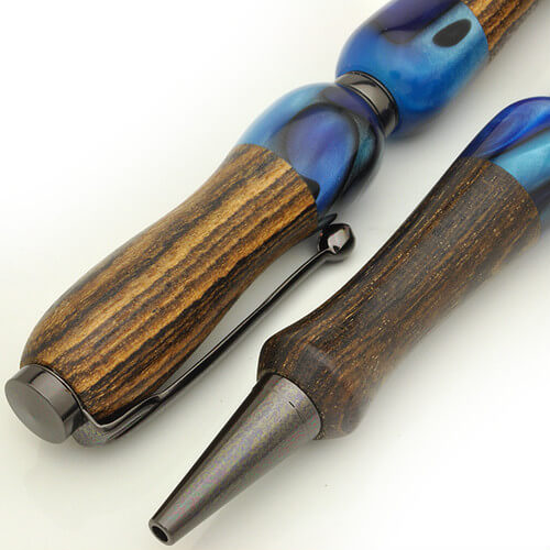 Handmade Ballpoint Pen made in Japan, Acrylic & Wood Series, Rosewood, details of body