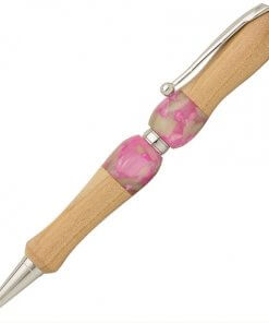 Handmade Ballpoint Pen made in Japan, Acrylic & Wood Series, pink cherry