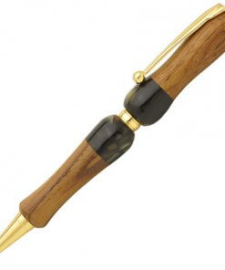 Handmade Ballpoint Pen made in Japan, Acrylic & Wood Series, black teak