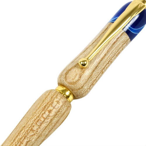 Handmade Ballpoint Pen made in Japan, Hida Tree Series, Japanese zelkova, zooming up to body