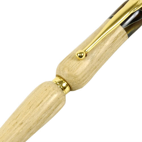 Handmade Ballpoint Pen made in Japan, Hida Tree Series, Japanese chestnut tree, zooming up to body