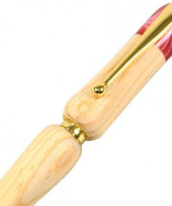 Handmade Ballpoint Pen made in Japan, Hida Tree Series, Japanese White Pine, zooming up to body