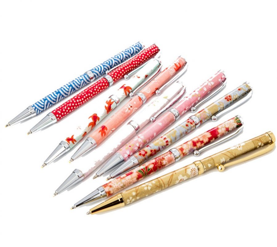 Handmade Ballpoint Pen made in Japan, Mino Washi Japanese paper series