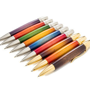Handmade Ballpoint Pen made in Japan, Sunburst Painted Wood Pen Series, type-P