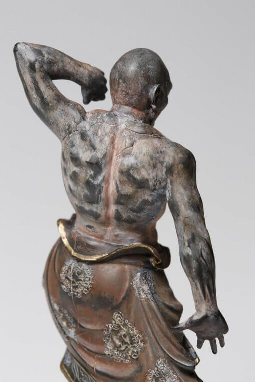 Buddha Statue for sale, palm-sized Kongo Rikishi, details of back of Agyo figurine