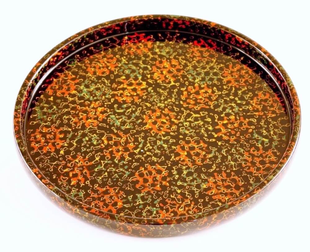 Tsugaru Lacquerware, a traditional Japanese crafts from Aomori, round tray