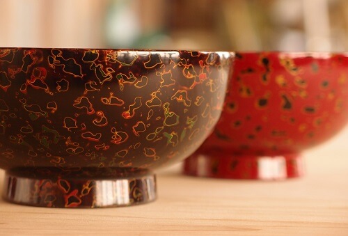 Tsugaru Lacquerware, a traditional Japanese crafts from Aomori, cup bowls black and red