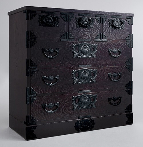 Chest, Chest with three drawers, the outside is decorated with dragons.,  anonymous, Japan, 1800 - 1900, Edo-period (1600-1868), metal, h 17 cm × w  20.2 cm × d 13.6 cm Stock Photo - Alamy