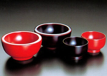 Japanese lacquerware crafts, Johoji Lacquerware product, black and red basic soup bowls