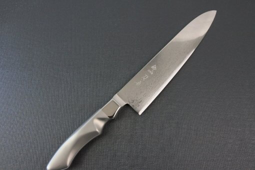 Japanese Chef Knife, Damascus Gyuto size M, front view