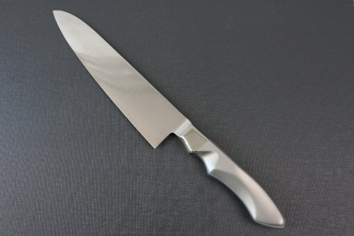 Japanese Chef Knife, Damascus Gyuto size M, backside view