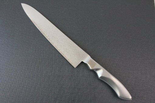 Japanese Chef Knife, Damascus Gyuto size L, backside view