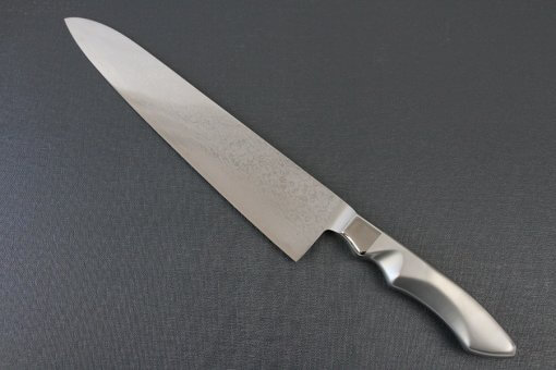 Japanese Chef Knife, Damascus Gyuto size LL, backside view