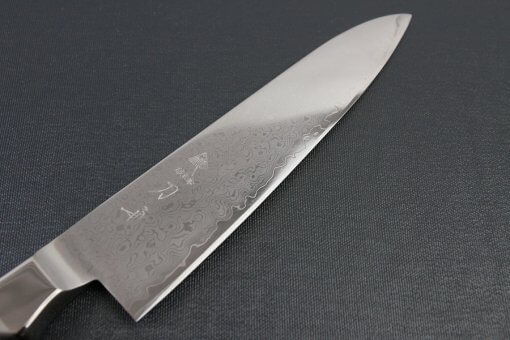 Japanese Chef Knife, Damascus Gyuto, details of blade frontside