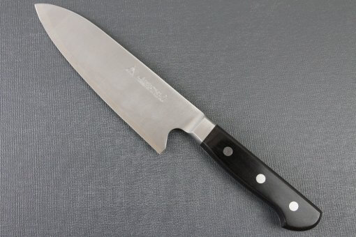 Japanese Highest Quality Chef Knife, Tohu Powder high-speed steel Series, Santoku multi-purpose knife, backside view